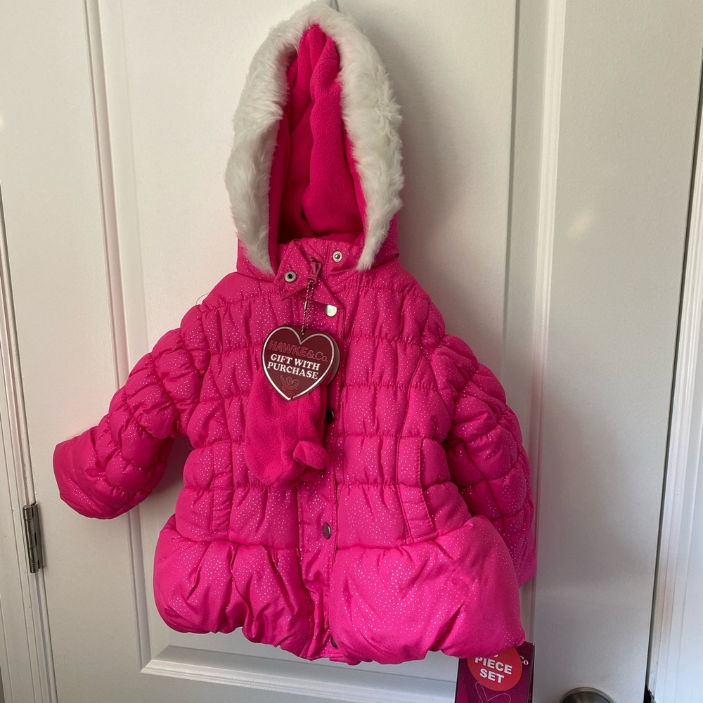Hawke & Co. Winter Coat Set Size 3T NWT & Gloves